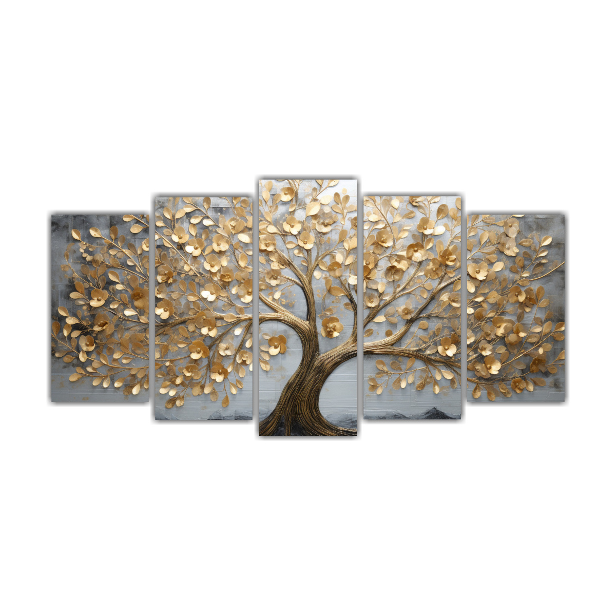 pintura-en-lienzo-de-rbol-en-oro-y-plata-en-decoraci-n-de-pared