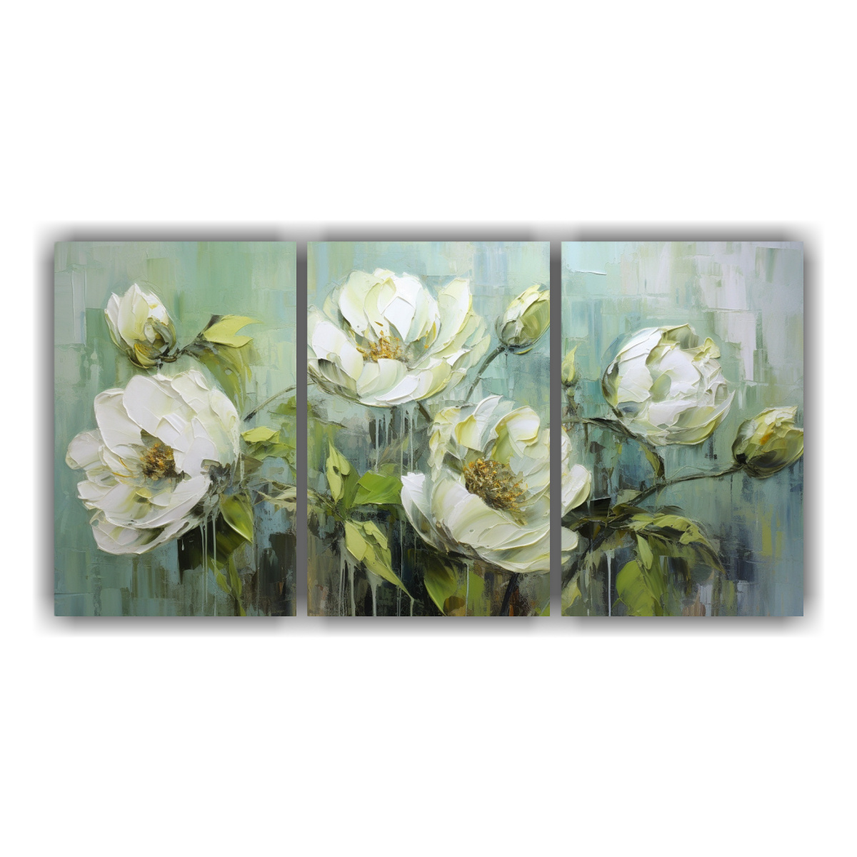 pintura-en-lienzo-de-tres-cuadros-conceptual-para-cuarto-con-peon-as-verdes-en-estilo-decorativo-