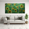 pintura-en-lienzo-de-tres-hermosas-composiciones-exuberantes-de-girasoles-verdes-al-estilo-decorativo-1