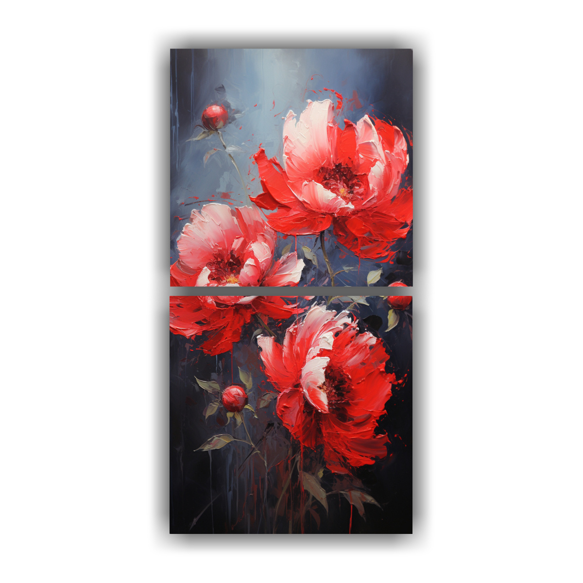 pintura-en-lienzo-estilo-decorativo-composiciones-de-imagen-de-simplicidad-a-red-peonies