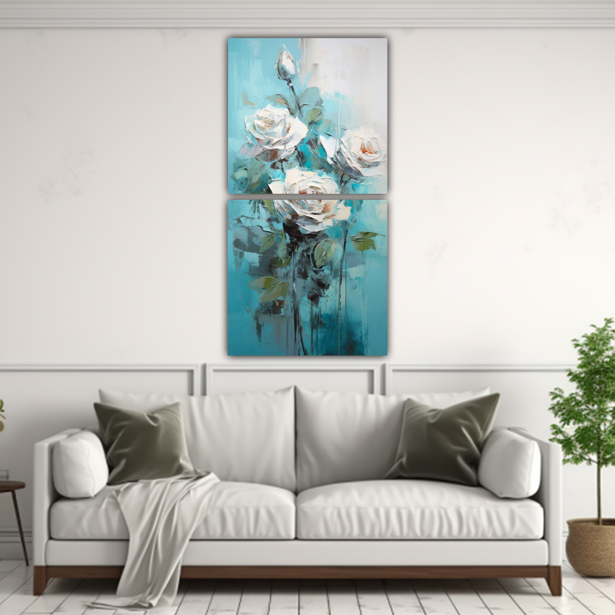 pintura-en-lienzo-estilo-dos-composiciones-movimiento-elegancia-con-rosas-turquesas-1