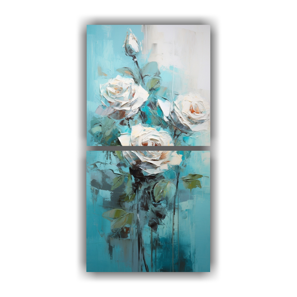 pintura-en-lienzo-estilo-dos-composiciones-movimiento-elegancia-con-rosas-turquesas