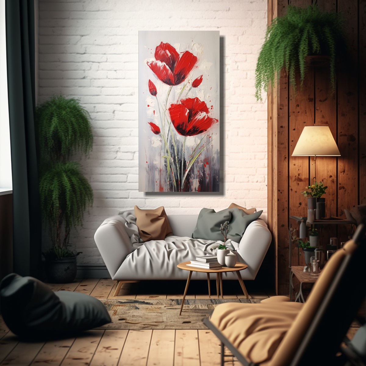 pintura-en-lienzo-estilo-galer-a-de-cuadro-estilo-galer-a-originalidad-a-red-tulips-1