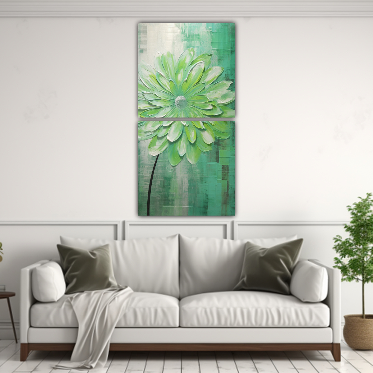 pintura-en-lienzo-estilo-galer-a-de-flor-verde-1