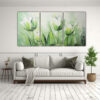 pintura-en-lienzo-estilo-naturaleza-viva-tulipanes-verdes-set-3-lienzos-finas-lineas-1