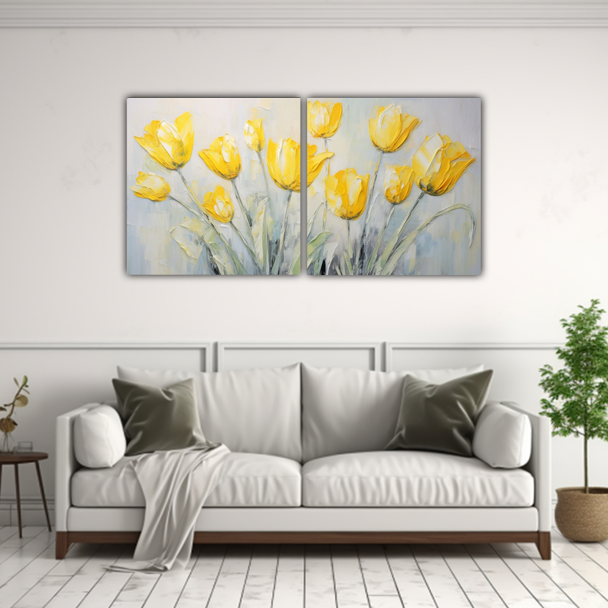 pintura-en-lienzo-moderna-de-tulipanes-amarillos-estilo-decorativo-1