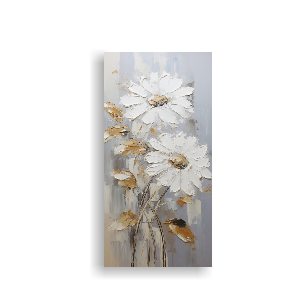 pintura-en-lienzo-rectangular-de-girasoles-blancos-en-estilo-moderno