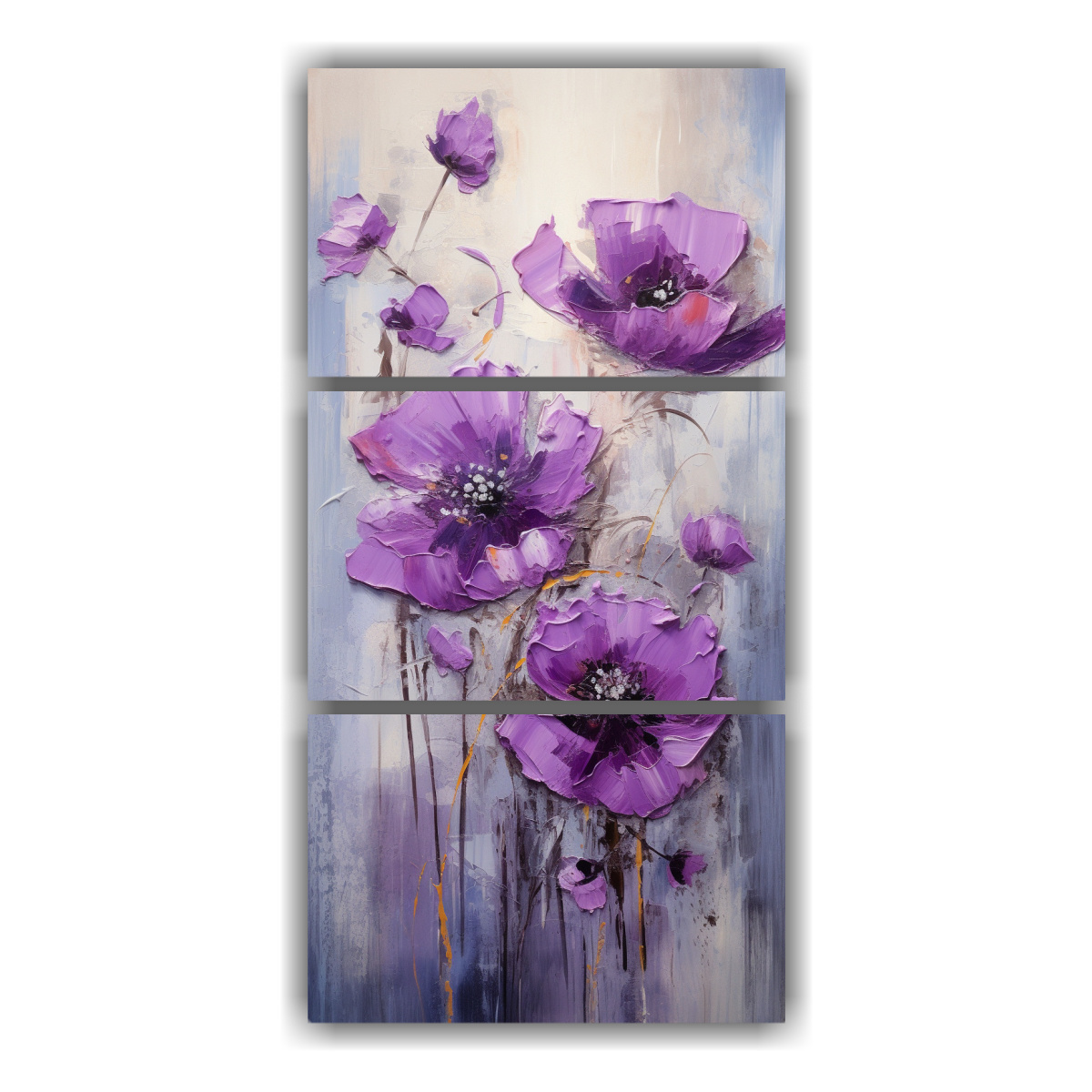 pintura-en-lienzo-tr-ptico-con-amapolas-moradas-en-estilo-poppies