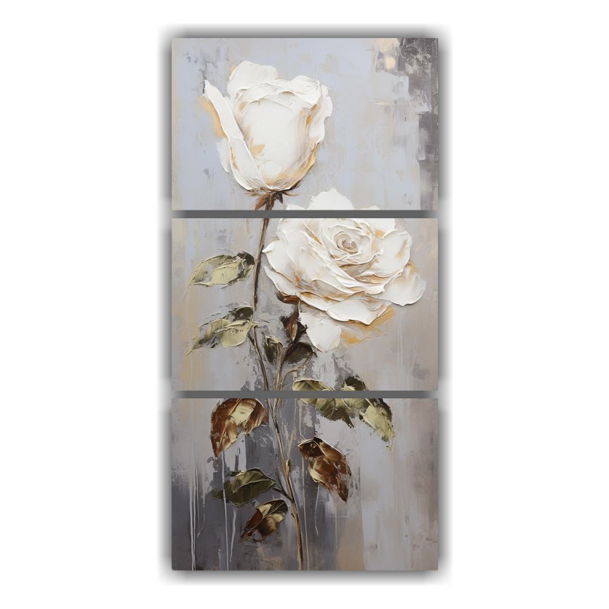 pintura-en-lienzo-tres-cuadros-moderno-efecto-visual-de-rosas-blancas