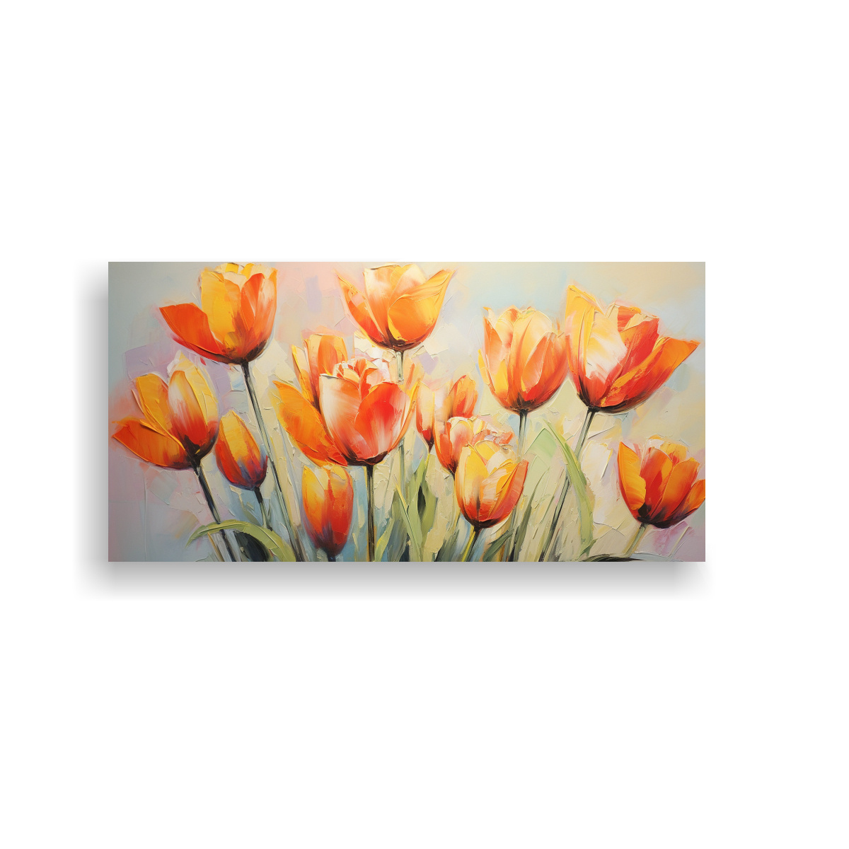 pintura-en-lienzo-tulipanes-naranjas-estilo-decorativo