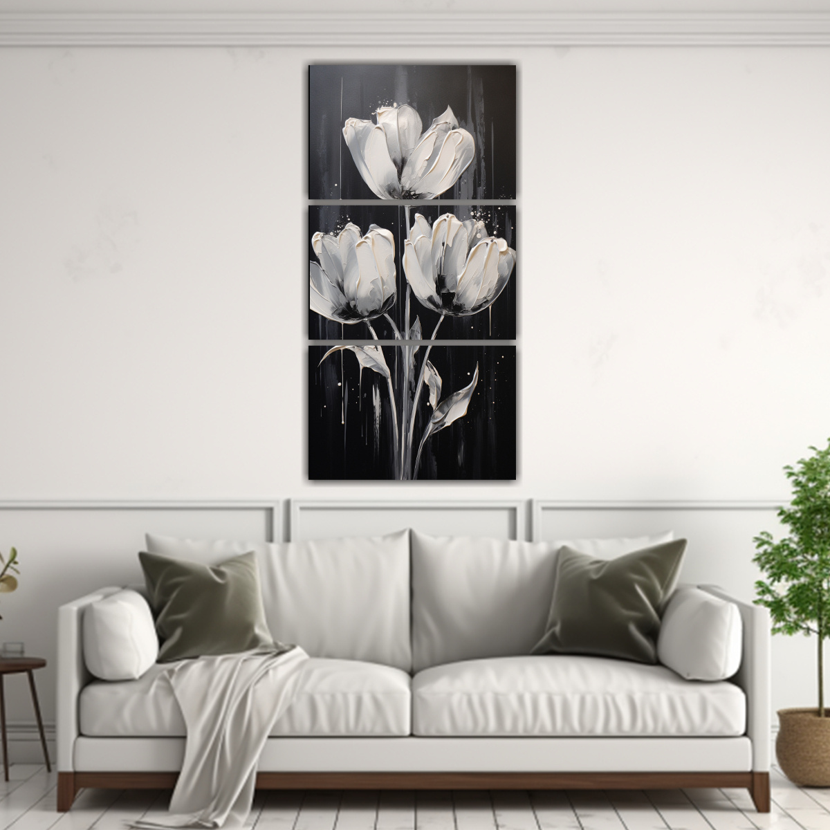 pintura-en-lienzo-tulips-negras-estilo-comedor-1