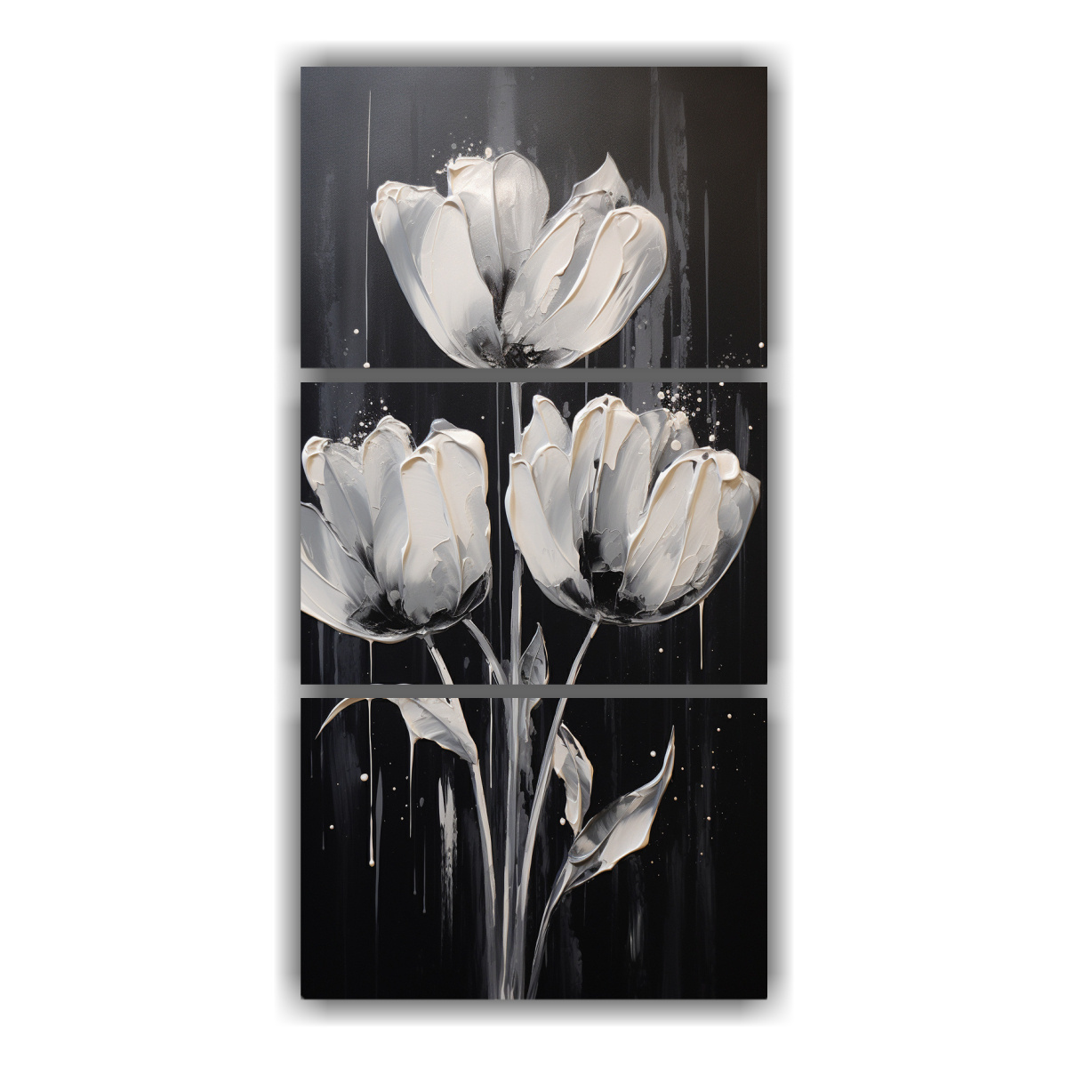 pintura-en-lienzo-tulips-negras-estilo-comedor