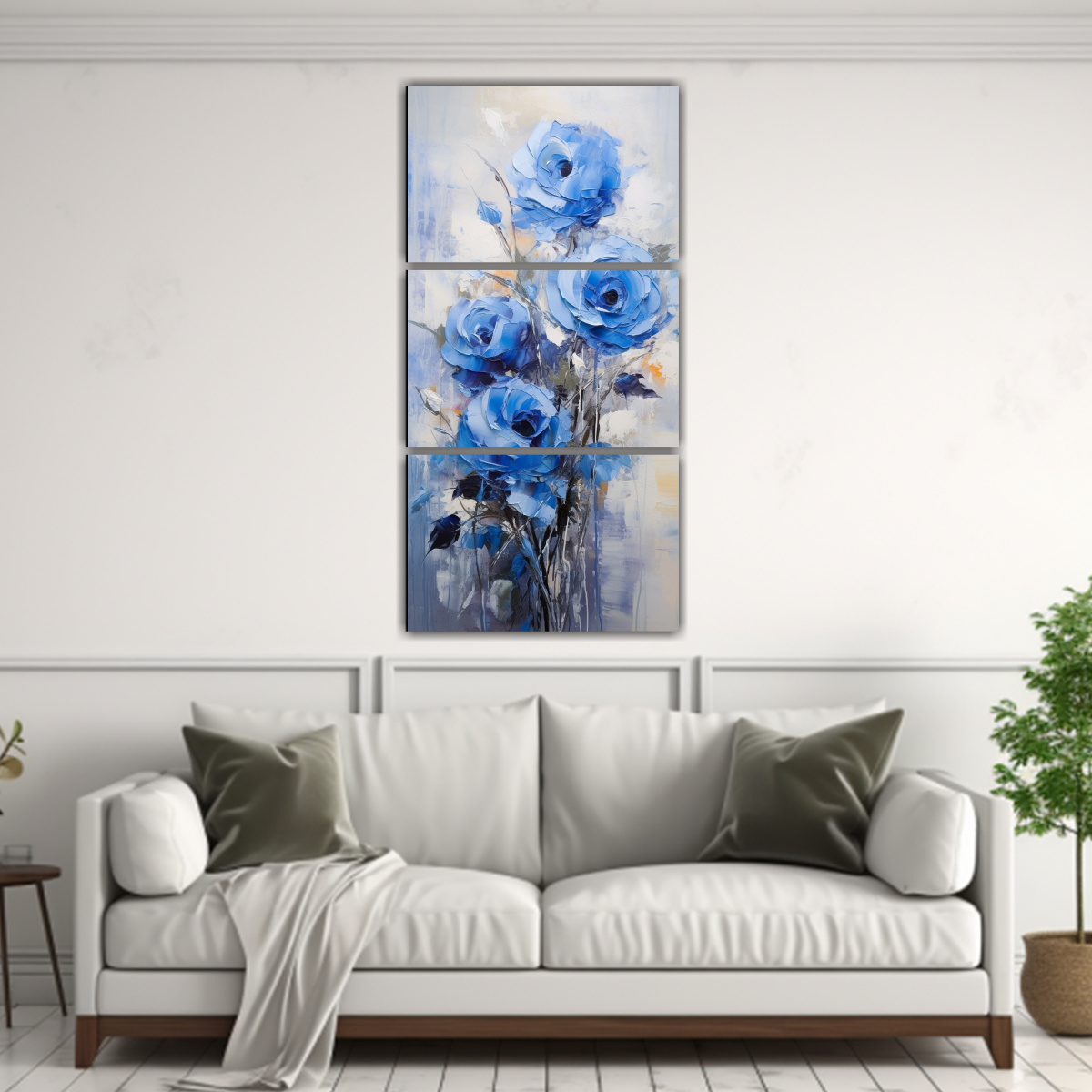 pintura-en-lienzo-urbano-con-rosas-azules-tres-lienzos-de-tela-espectacular-1