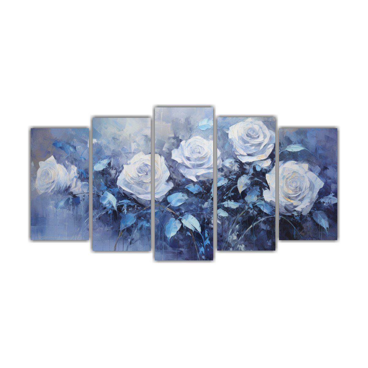pintura-en-tela-sublimada-estilo-arte-de-pared-cinco-rosas-azules