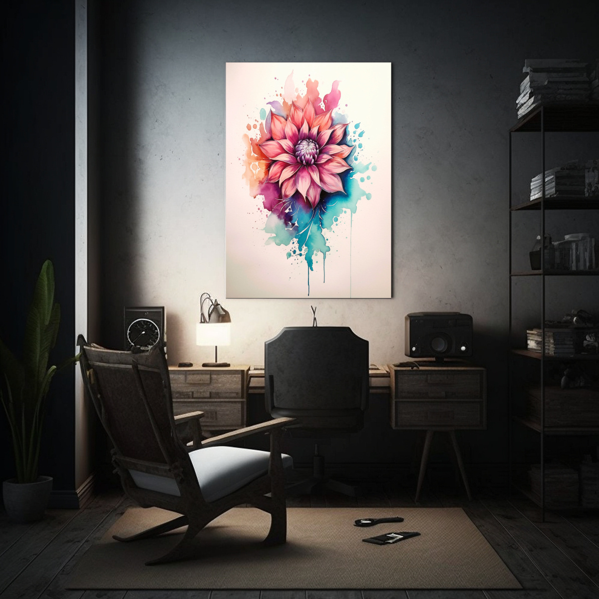 pintura-en-tela-tem-tica-de-flores-acuarela-estilo-boho-1