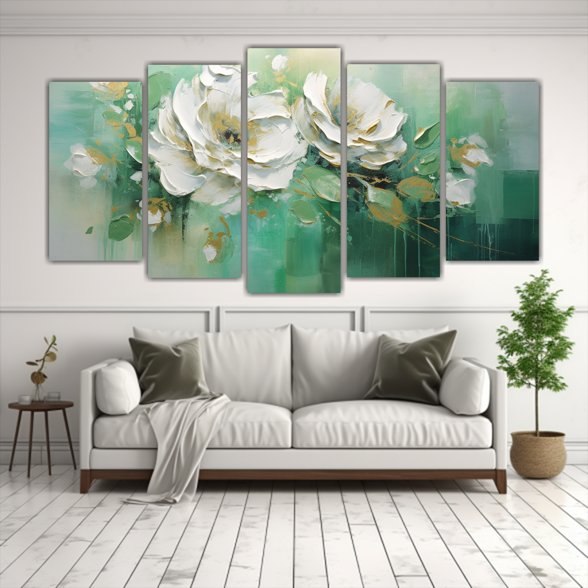 pintura-estilo-galer-a-arte-en-lienzo-set-5-flores-verdes-1-1