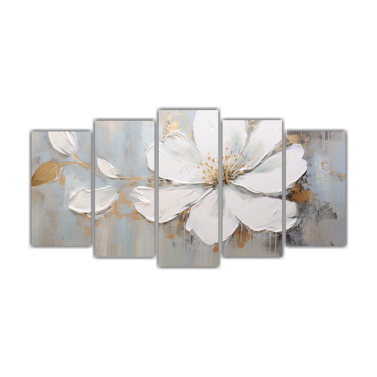 pintura-floral-sim-trica-en-lienzo-estilo-cinco-lienzos-de-tela-finas-lineas-simetrico