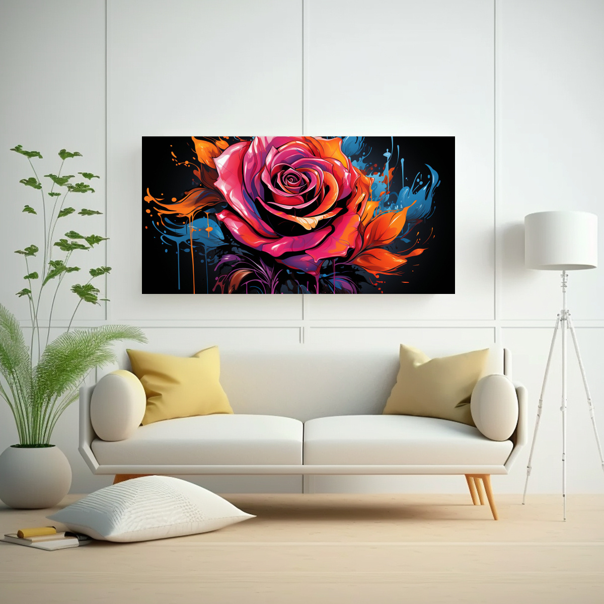 pintura-graffiti-estilo-rosa-flores-arte-vanguardia-para-comedor-1
