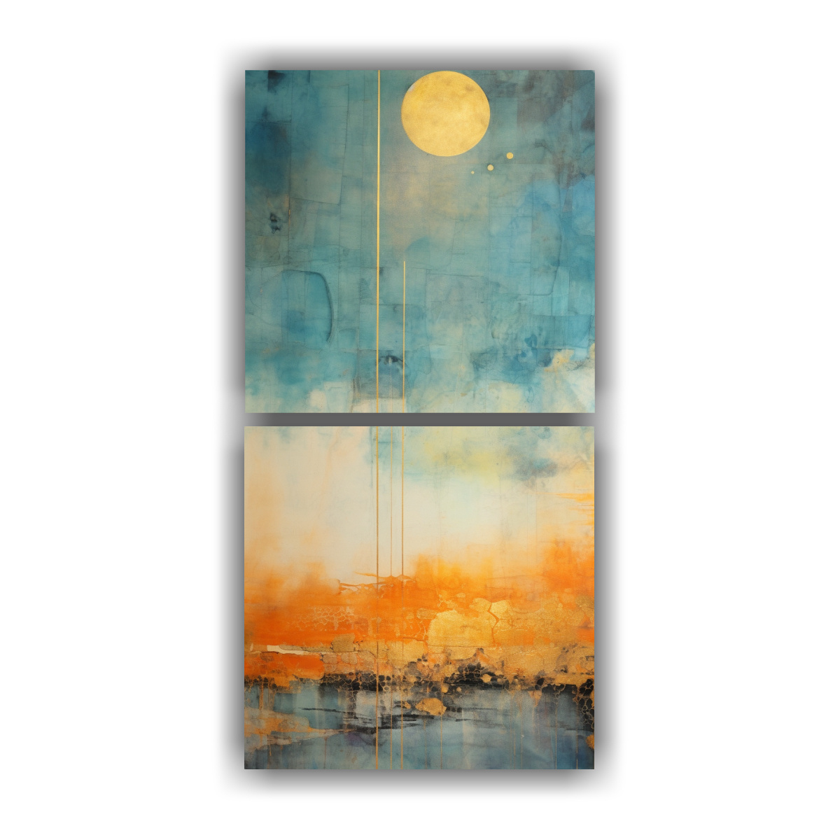 pintura-inspiradora-en-tonos-naranja-turquesa-y-dorado-para-decoraci-n