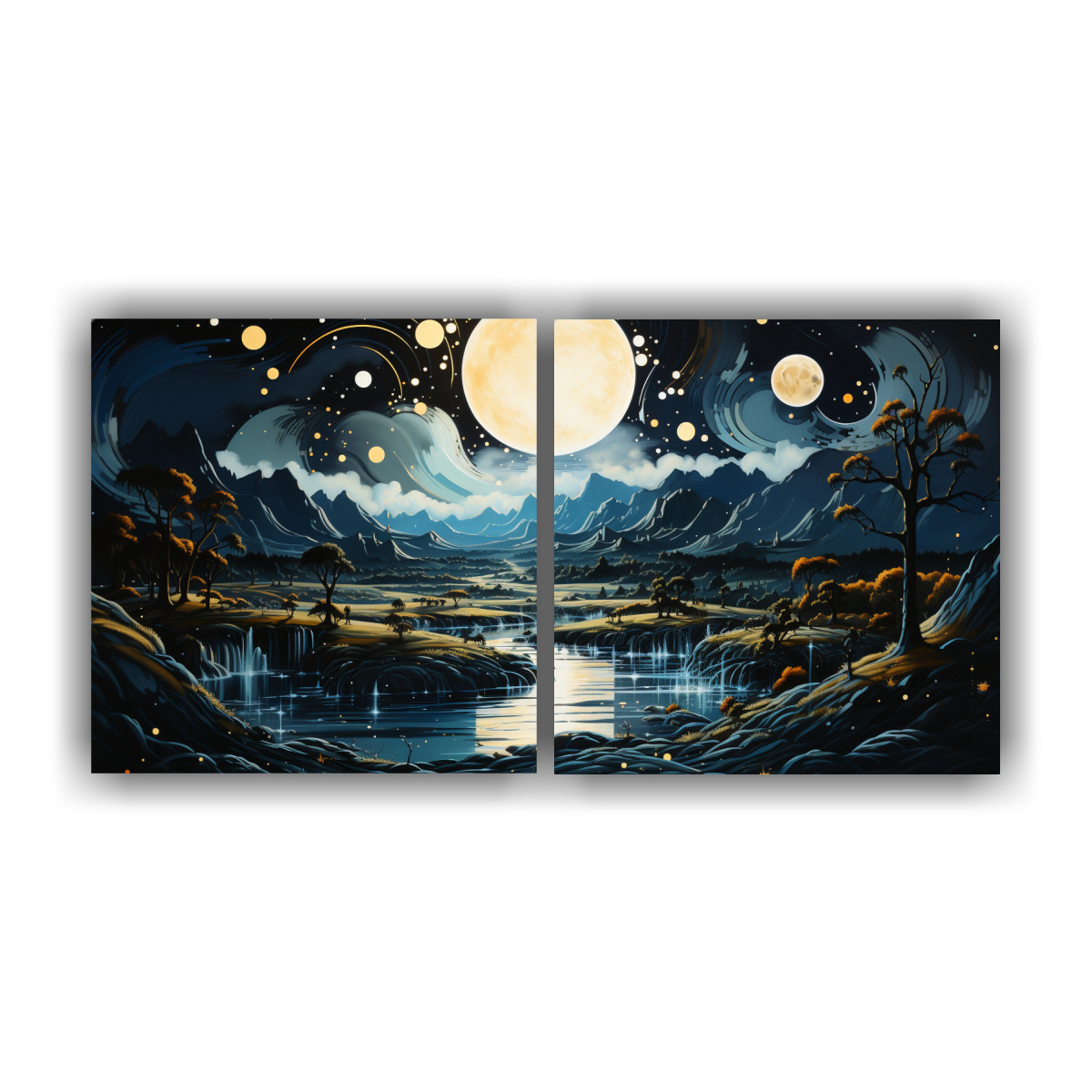 pintura-inspiradora-luna-y-monta-as-en-la-sala