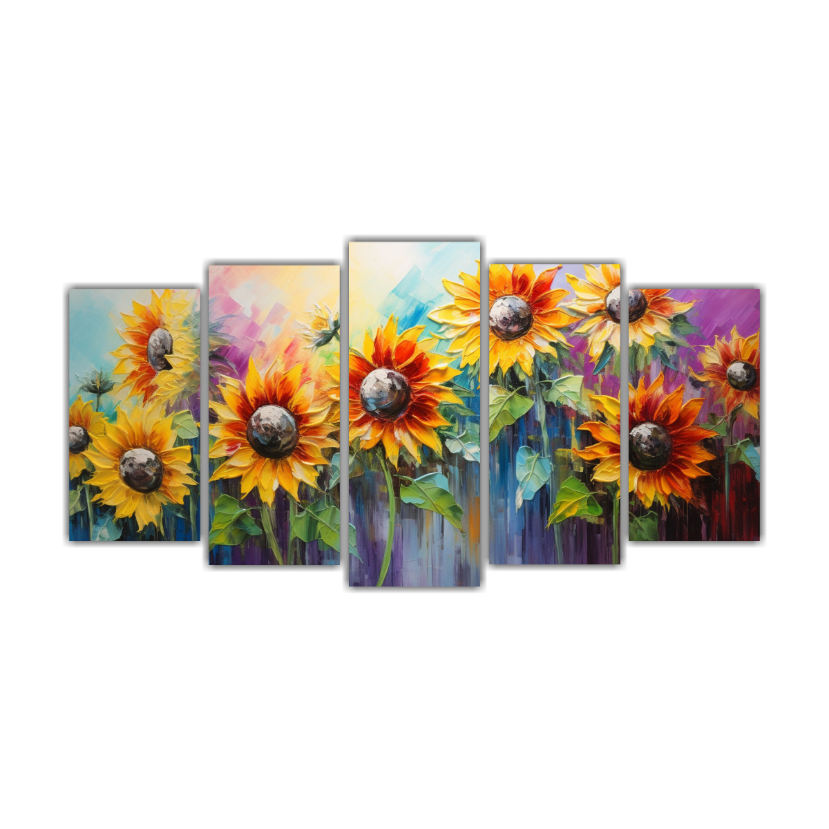 pintura-lienzo-decoraci-n-sol-girasoles-en-colores-arco-ris-