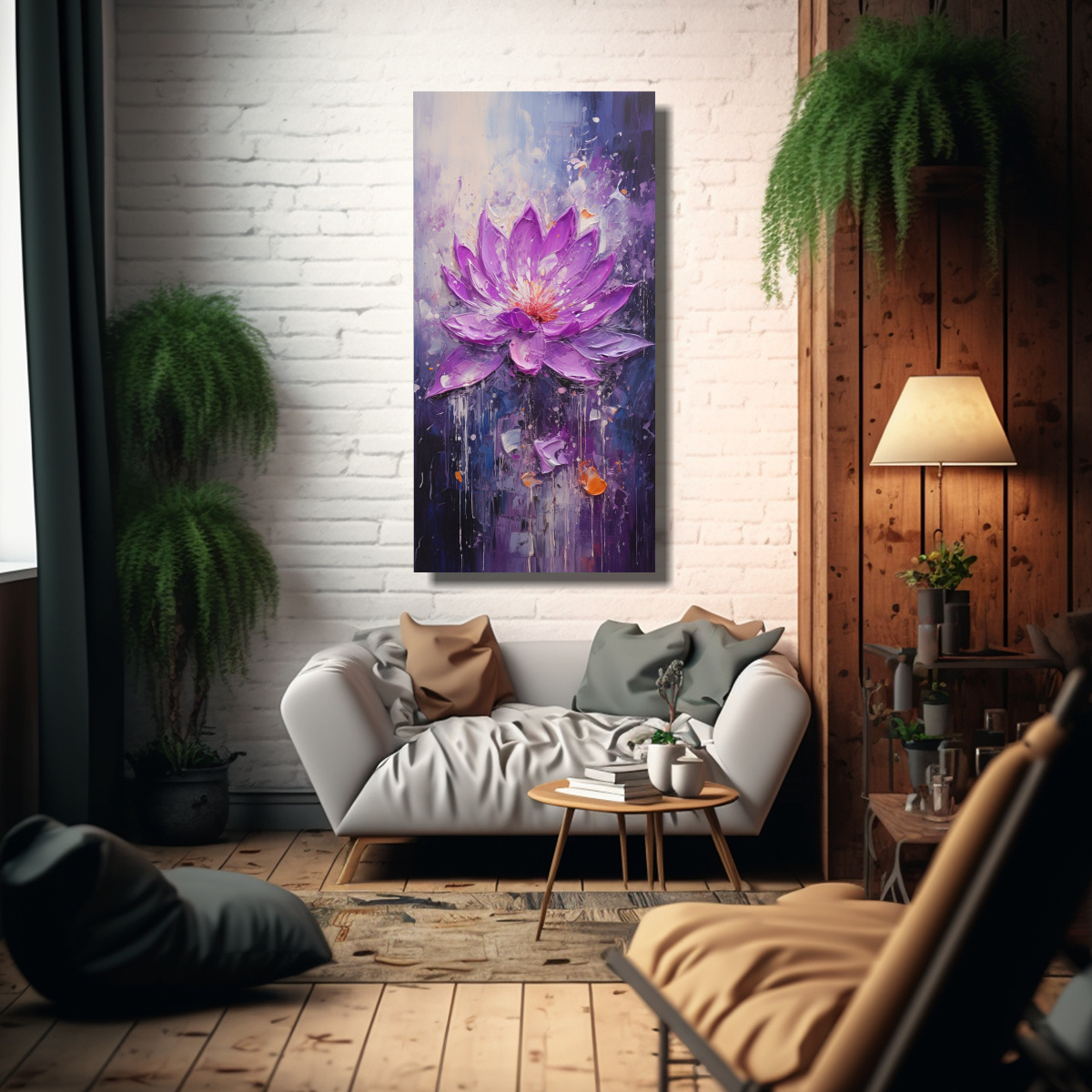 pintura-lienzo-moderna-de-loto-morado-estilo-vida-1