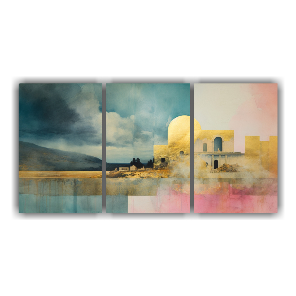 pintura-lienzos-cuadro-ambiente-con-acuarela-rosa-turquesa-y-dorado-en-decoraci-n