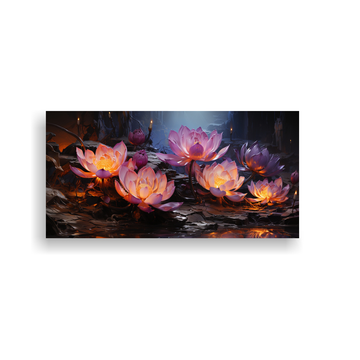 pintura-loto-negro-en-lienzo-al-estilo-de-movimiento-y-simplicidad