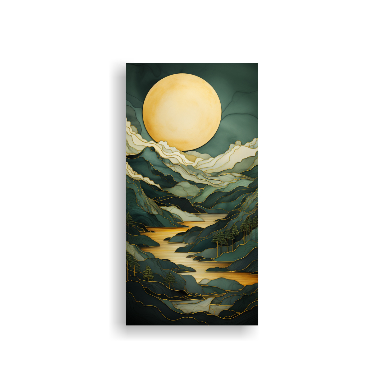 pintura-minimalista-de-monta-as-en-diferentes-tonos