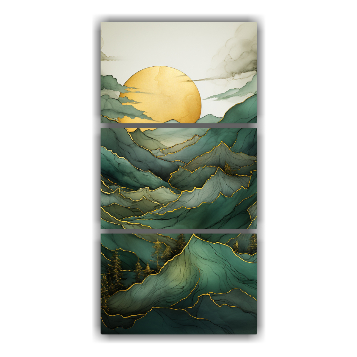 pintura-minimalista-de-monta-as-en-tres-estilos-diferentes