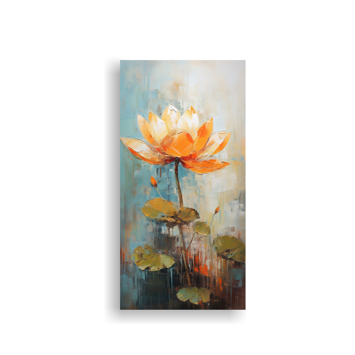 pintura-naranja-de-loto-estilo-cuadro-sal-n-en-lienzo