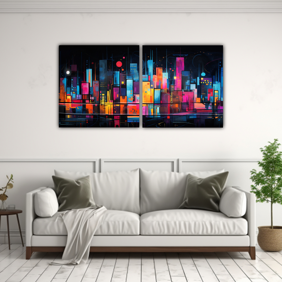 pintura-original-abstracta-dos-cuadros-vanguardia-de-paisaje-urbano-nocturno-con-vibraci-n-1