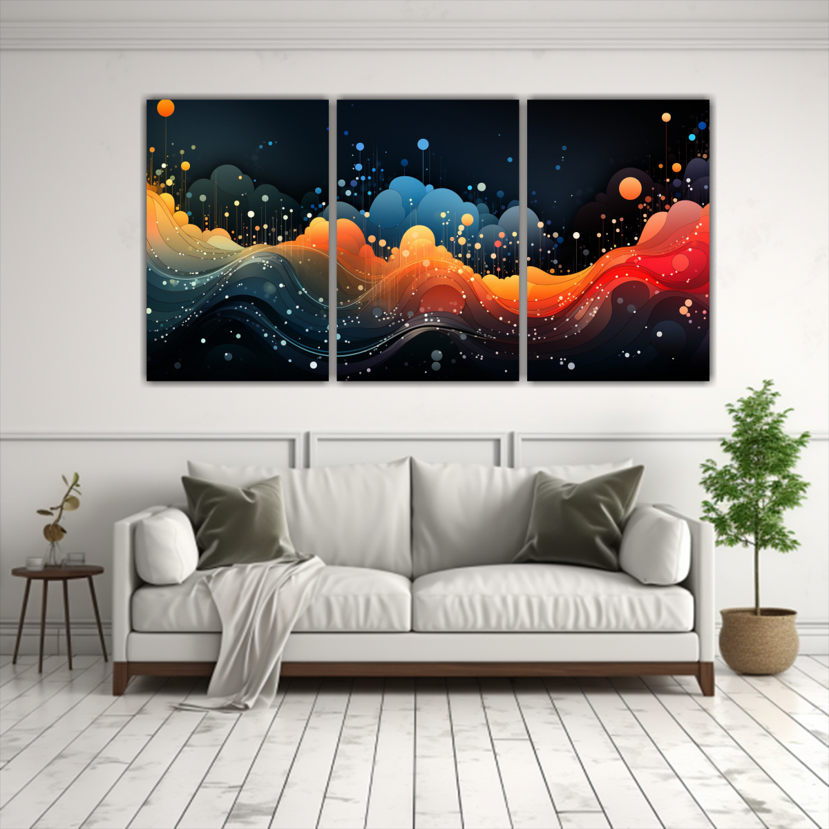 pintura-original-abstracta-geom-trica-colorida-en-negro-1