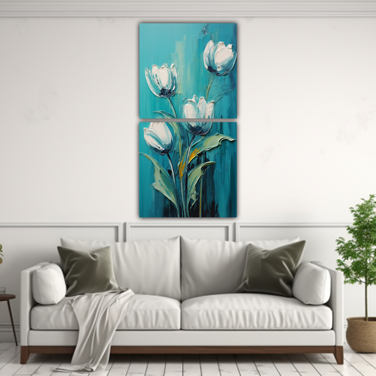 pintura-original-en-lienzo-de-tulipanes-turquesa-en-estilo-decorativo-1-1