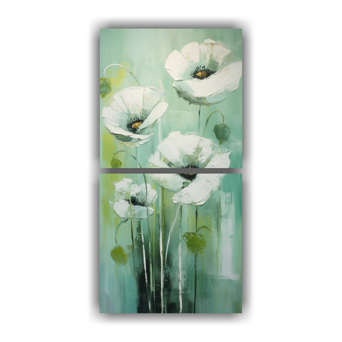 pintura-sobre-lienzo-de-amapolas-verdes-en-estilo-decorativo-