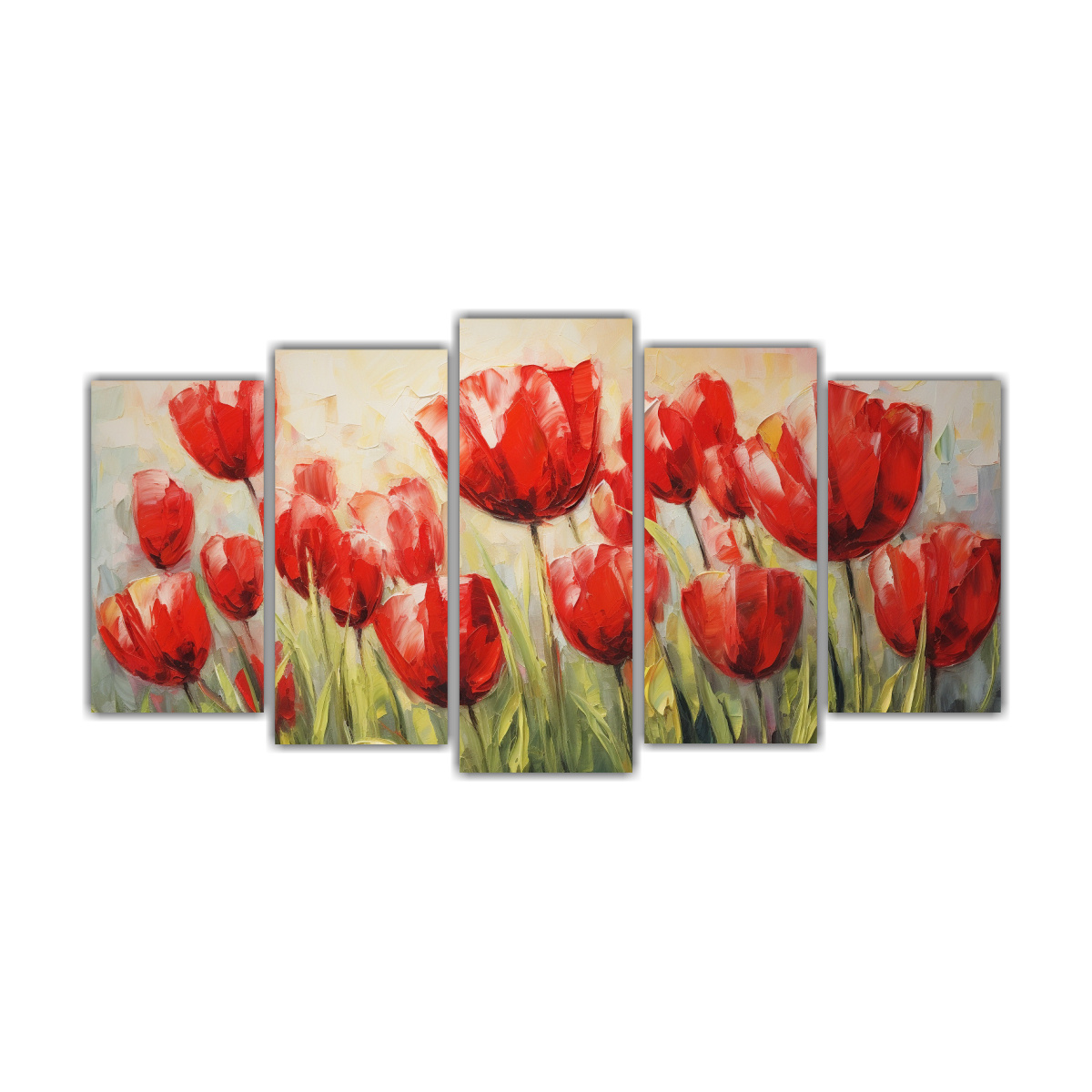 pintura-sobre-lienzo-estilo-galer-a-de-tulipanes-rojos-reflejados