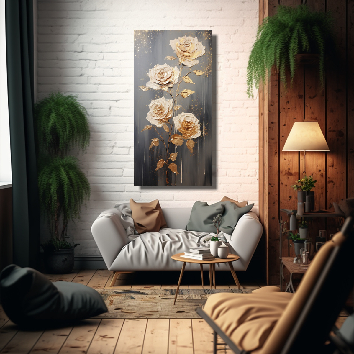 pintura-sobre-lienzo-estrellados-a-gold-roses-en-estilo-g-1