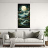 pintura-tr-ptico-movimiento-interiores-con-luna-y-monta-as-en-decoraci-n-1