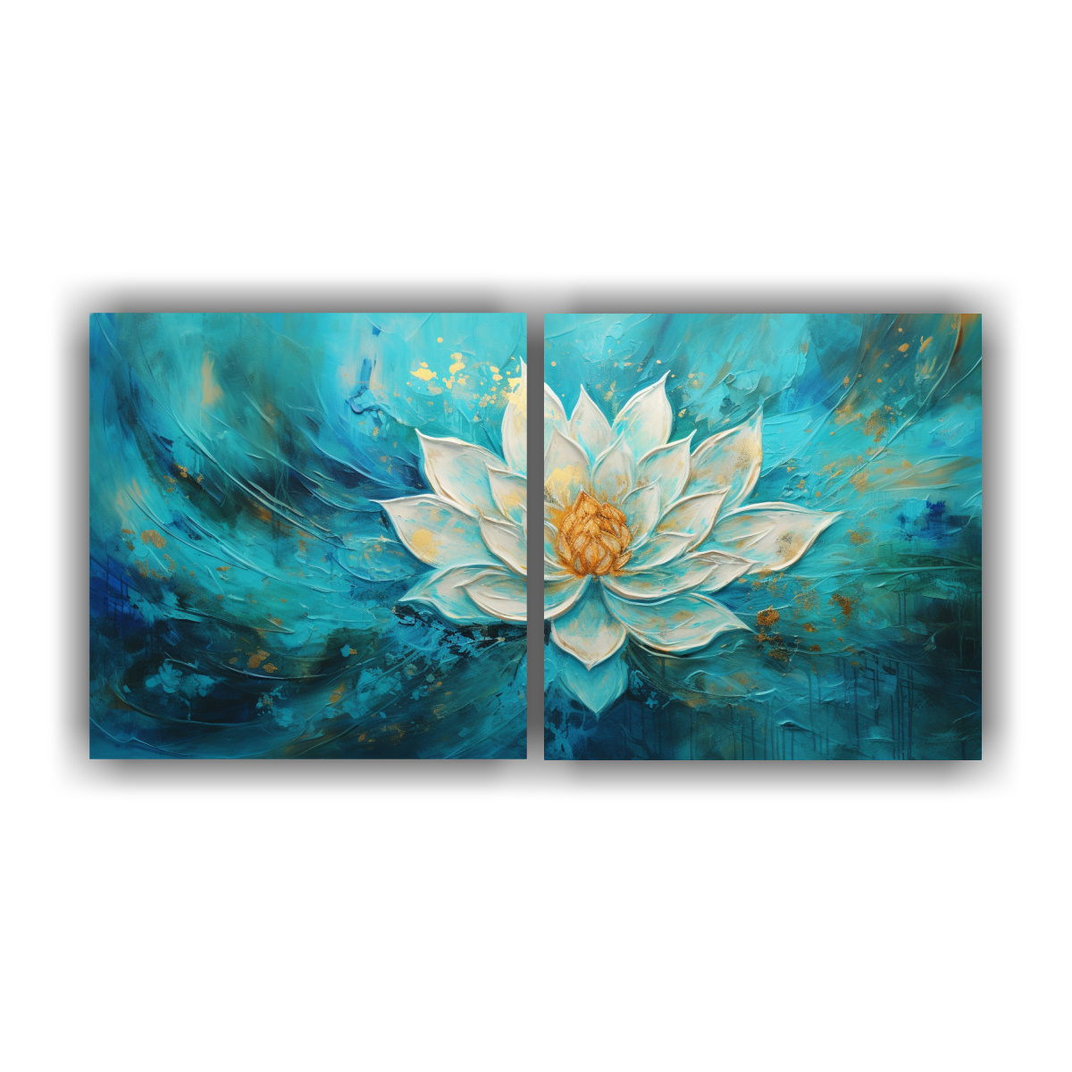 pintura-turquesa-de-loto-en-lienzo-estilo-vibrante