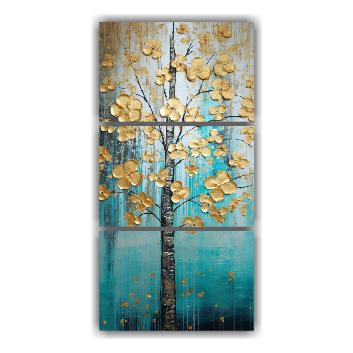 pintura-turquesa-y-dorada-en-tres-cuadros-composici-n-contraste