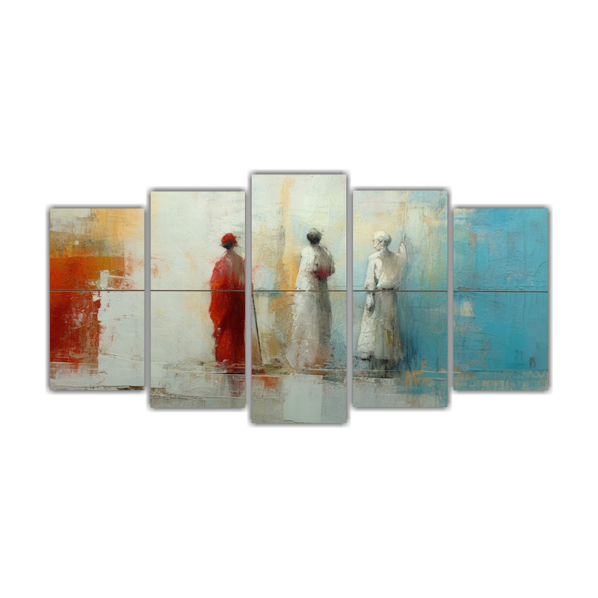 pintura-vidrio-azul-blanco-cinco-lienzos-abstracci-n-simplicidad-