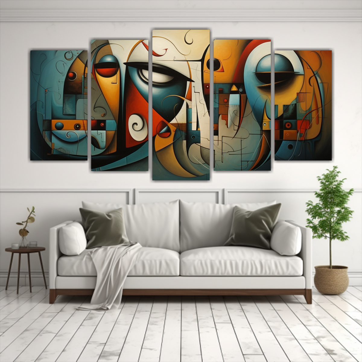 pinturas-abstractas-con-l-neas-luminosas-de-cinco-cuadros-1