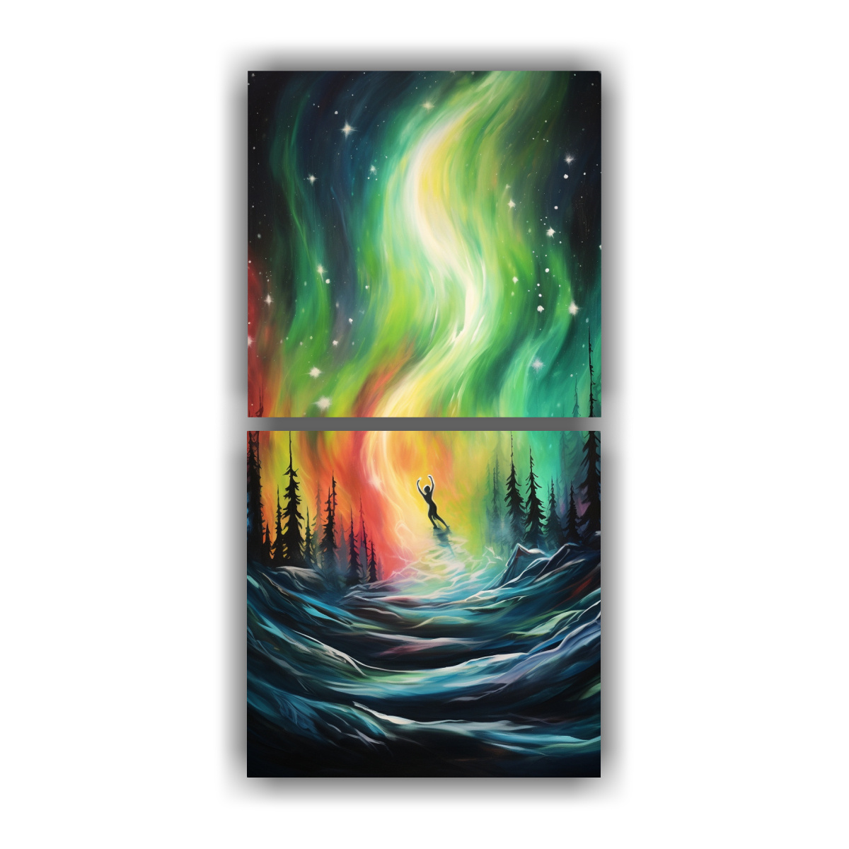 pinturas-abstractas-de-baile-de-luces-del-norte-en-interiores