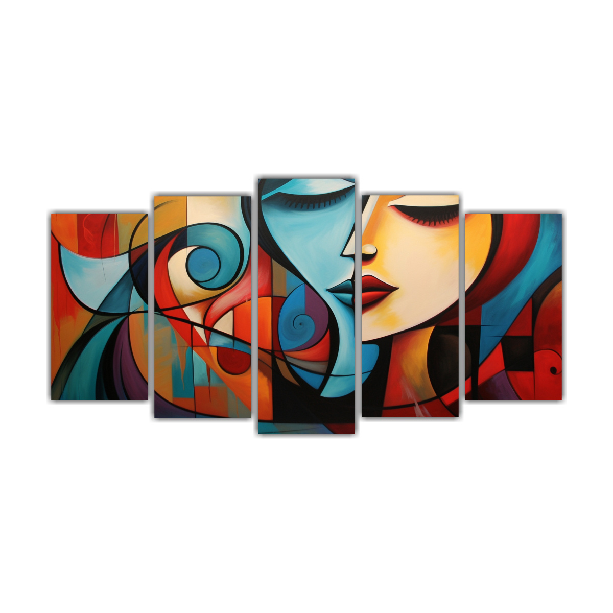 pinturas-abstractas-de-besos-modernos-cinco-lienzos-esquema