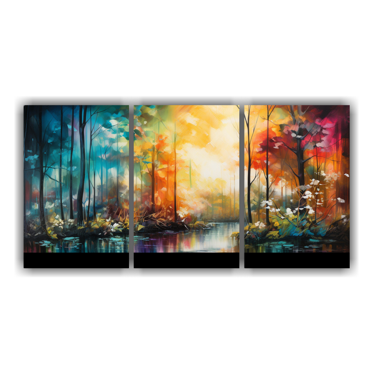 pinturas-abstractas-de-bosque-encantado-con-brillos-composici-n-din-mica-en-horizontal