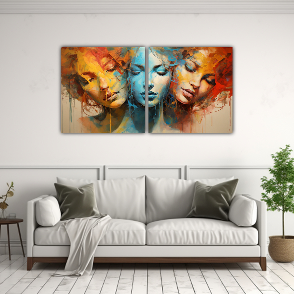 pinturas-abstractas-de-caras-de-mujeres-en-dos-lienzos-de-tela-1