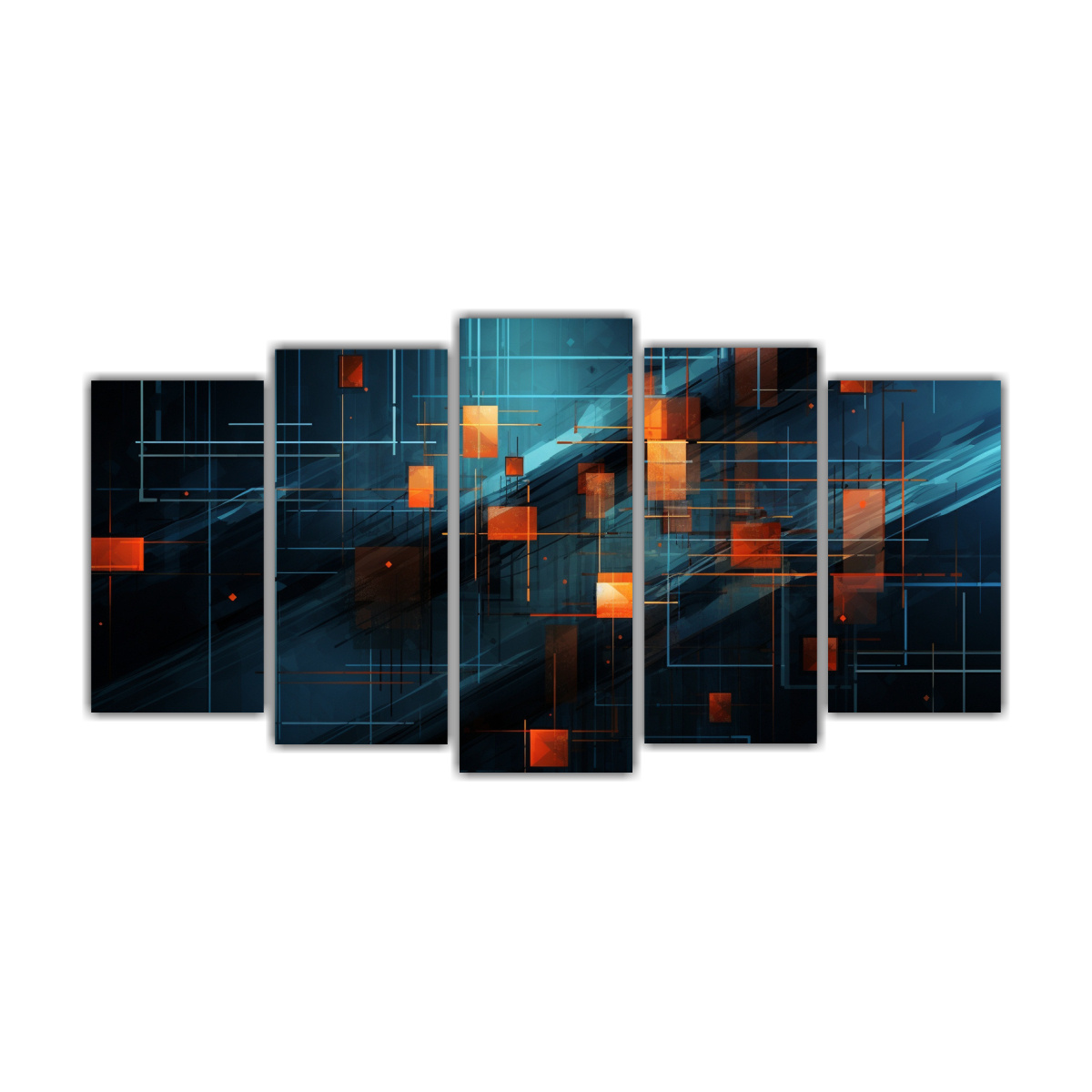 pinturas-abstractas-de-cinco-artes-calidos-detalle-con-forma-geom-trica-en-un-entorno-tipo-matriz