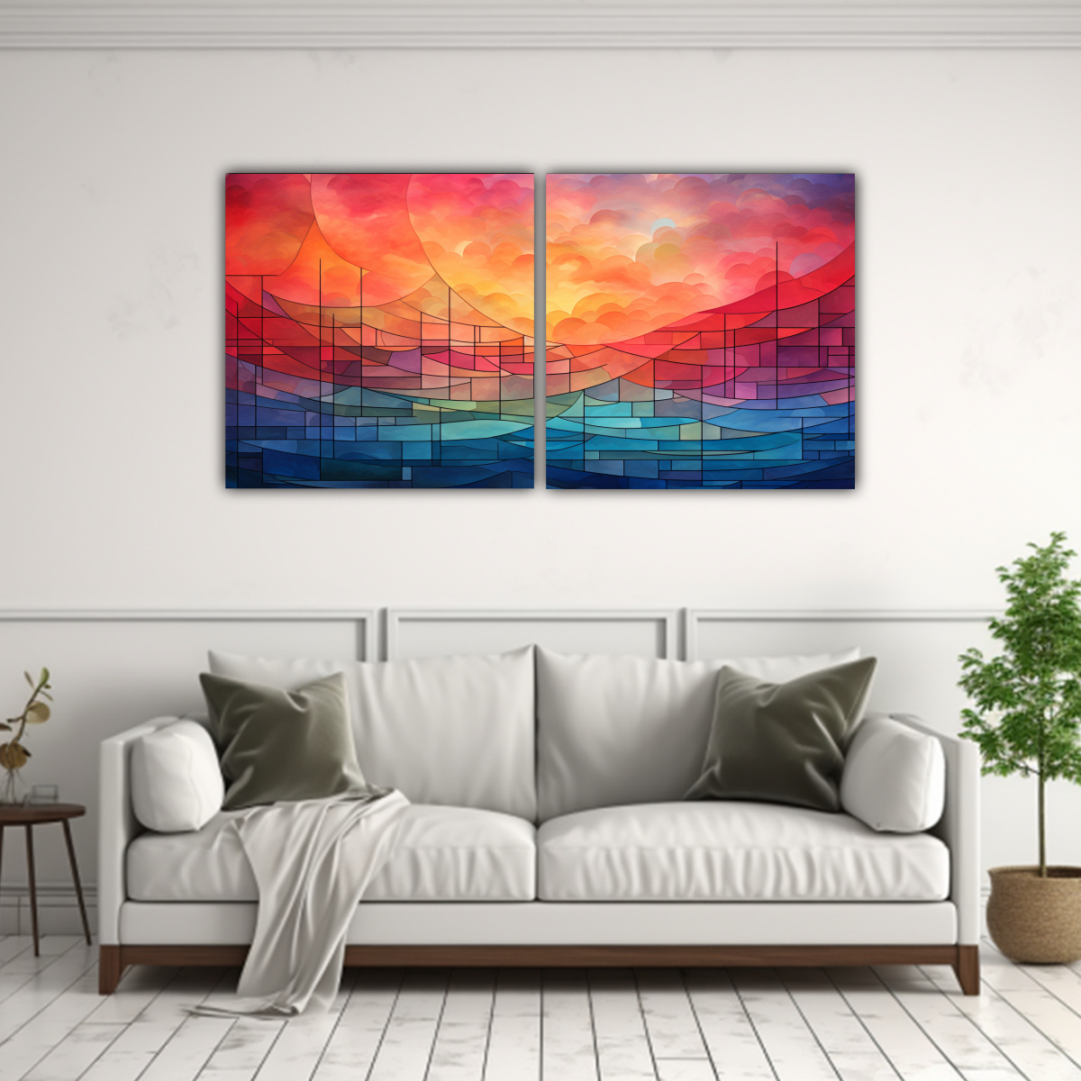 pinturas-abstractas-de-dos-cuadros-comedor-mezcla-de-luces-rojas-azules-y-verdes-en-armon-a-1