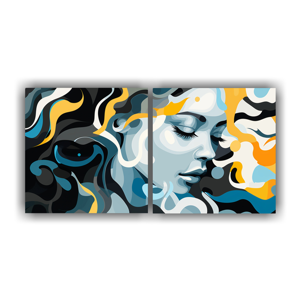 pinturas-abstractas-de-dos-telas-para-decorar-el-comedor