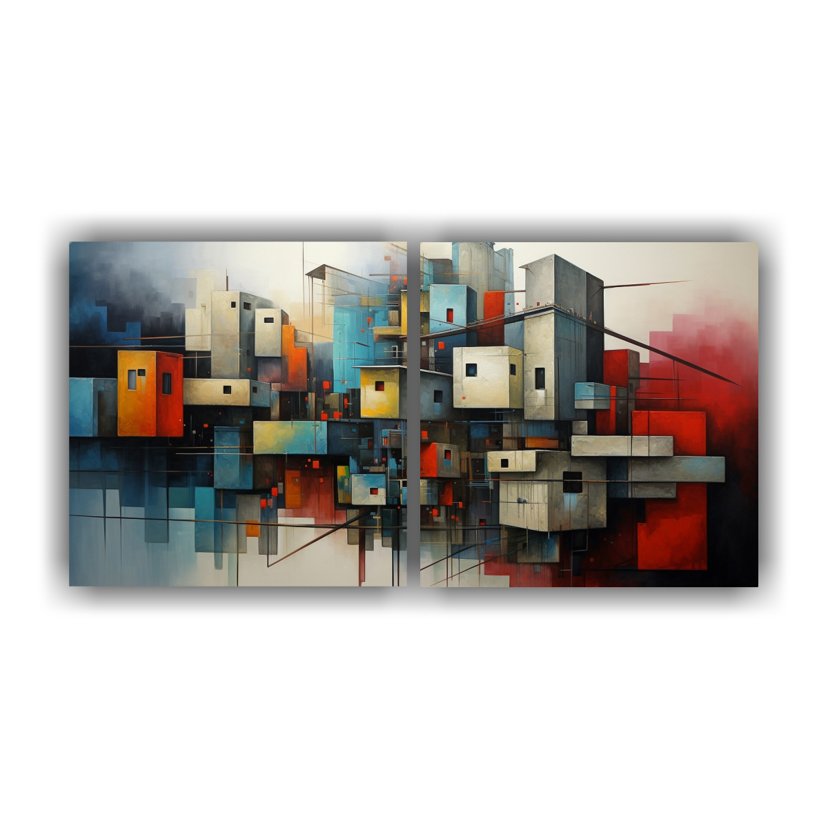 pinturas-abstractas-de-edificios-modernos-dos-artes-de-pared-de-creatividad